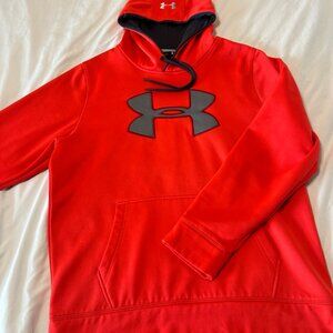 Under Armor Hoodie Storm 1 Size L Orange Fleece Lined